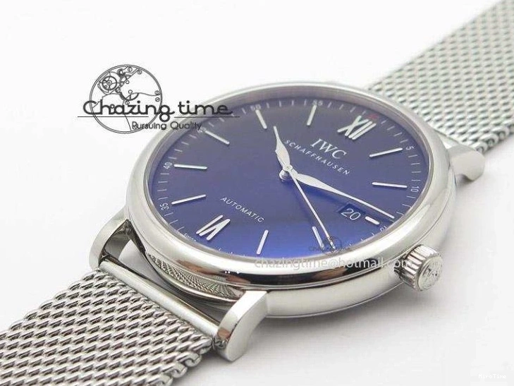 MIROTIME 1218 Portofino SCHAFFHAUSEN SS MKF 1:1 Best Edition Black Dial On Mesh Bracelet A Sporty 7342